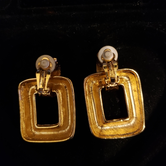 RARE Vintage Givenchy Signed Door Knocker Earrings - Picture 4 of 10